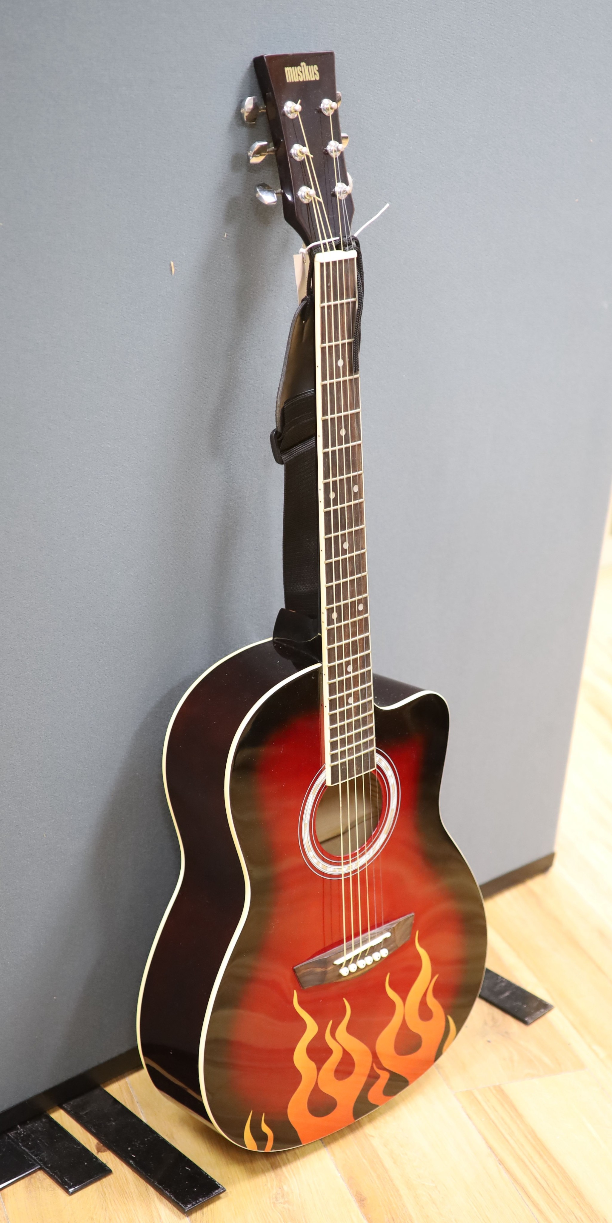 Musikus Flameburst acoustic guitar